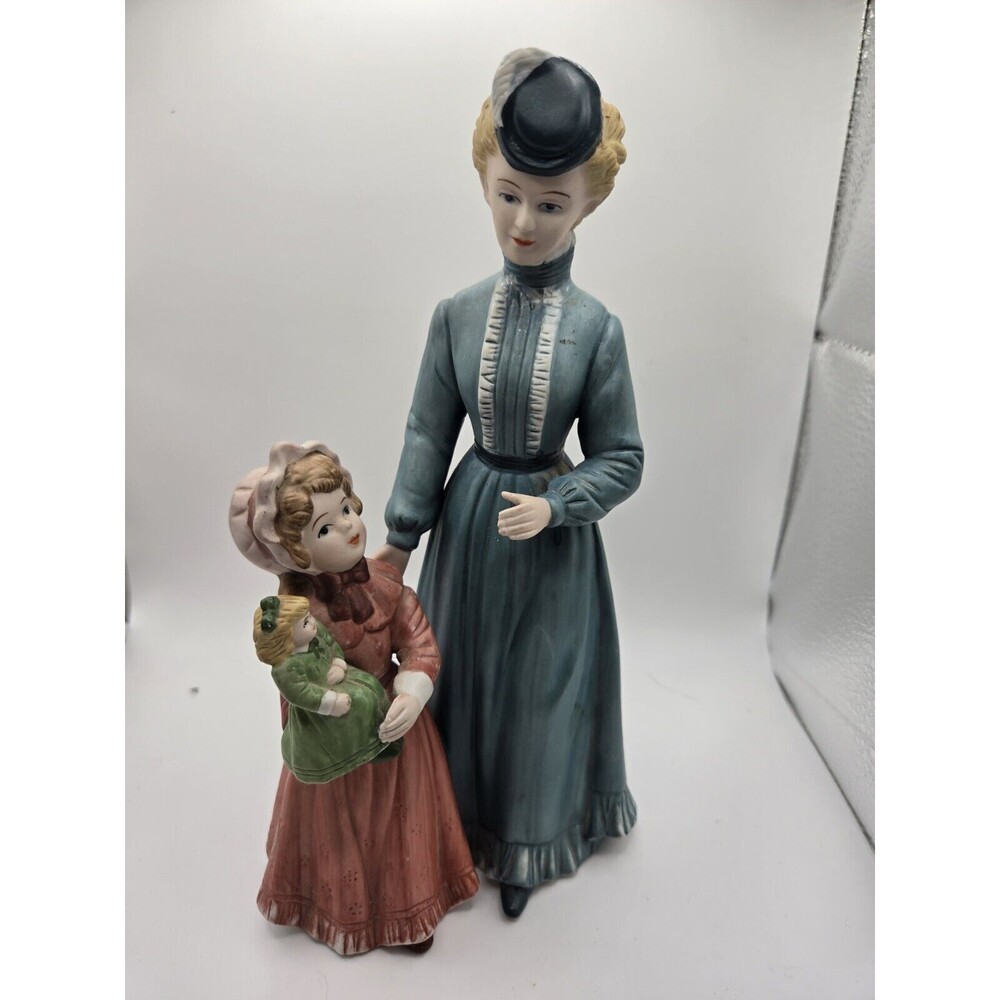 Homco Porcelain Figurine SUNDAY STROLL 8812 Victorian Mother Daughter